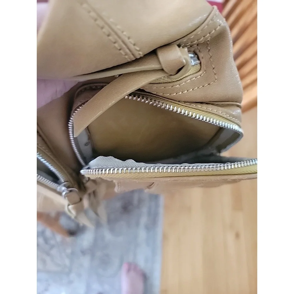 Chocolat Blu Pocket Hobo Bag Genuine Tan Leather Handbag Large Shoulder Purse